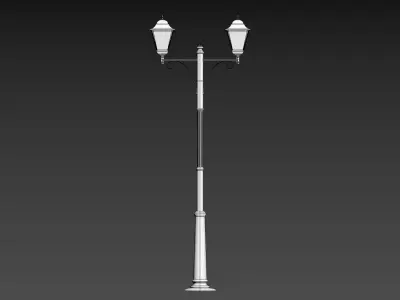 lamppost two street lamps Free 3D model