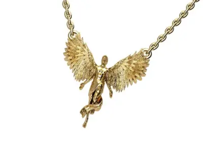 angel pendant wings printed 3D print model
