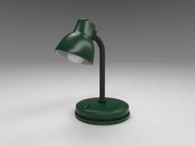 Modern table lamp green Low-poly 3D model