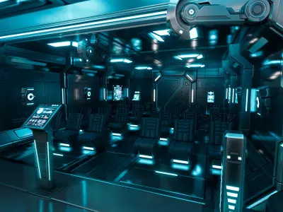 Sci-Fi Briefing Room Low-poly 3D model