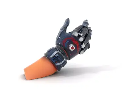 Futuristic Robotic Glove Model Pack with Advanced Design Low-poly 3D model
