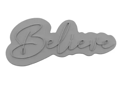Belive Neon Sign 3D model