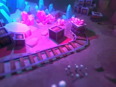 Crystal Mine Low-poly 3D model