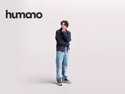 Humano Standing Asian Man 2202-03 3D model