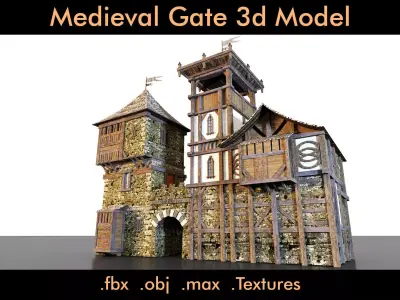 Medieval Gate- 3d Model 3D model