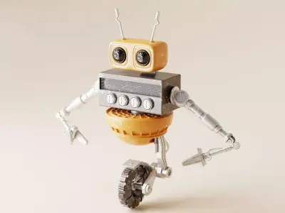 Robot V14 Low-poly 3D model