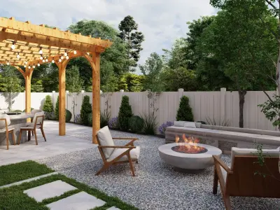 Garden Landscape 3D Model - SketchUp and Lumion Scene 3D model 3D model