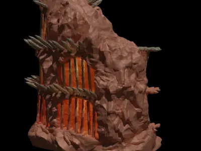 Old Cliff Prison Tabletop Terrain 28 MM 3D print model