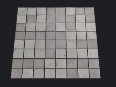 Stylized tile floor Low-poly 3D model