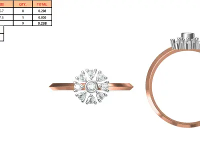 Light Weight Wedding Engagement Women Ring STL JCD Details 3D print model