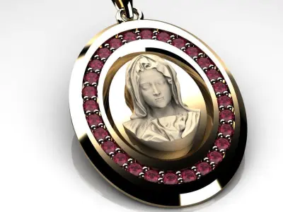 saint mary pendant 3D print model