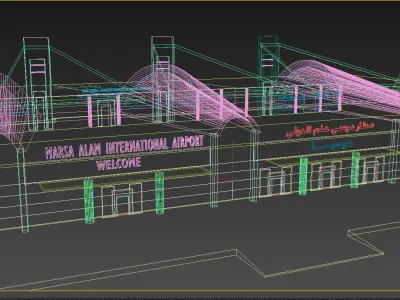 Marsa Alam Airport Terminal building Low-poly 3D model