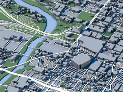 Indianapolis Cityscape Indiana State Capital Architecture 3D model