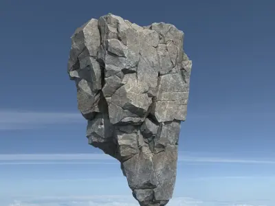 Low poly Gray Floating Island Rock Pack 211205 Low-poly 3D model