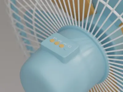 Floor Fan Low-poly 3D model