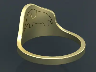 Ring with Python and Elephant  LittlePrince cnc model or    3D print model