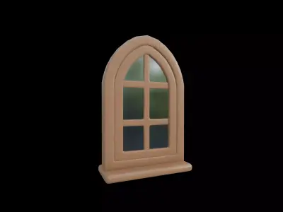 PBR low poly cartoon style window model Series 02 Low-poly 3D model