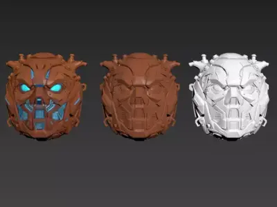 Cyber Pumpkin Mask 3D Printable Sci-Fi Halloween Helmet  3D model