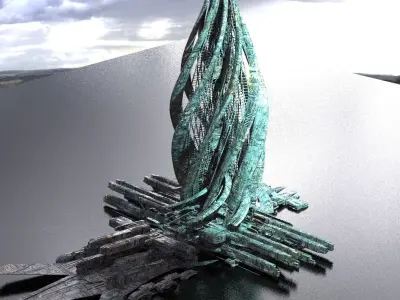 London Crystal Shard Sci Fi Tower  3D model