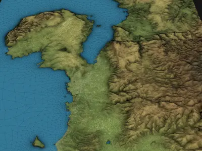 Chania - Topography Terrain Low-poly 3D model
