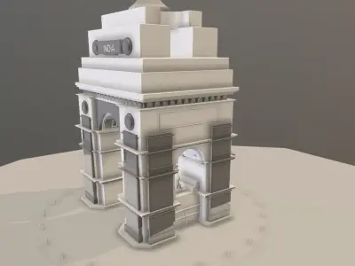 India Gate - VR Ready 3d Model 3D model