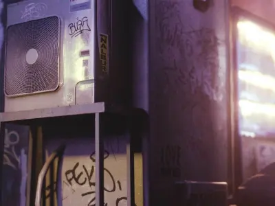 Cyberpunk Suburb Street 3D model