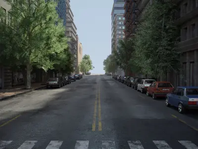 Realistic City District C23-A31 3D model