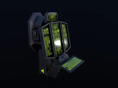 Sci-Fi Console-Computer 2 Low-poly 3D model