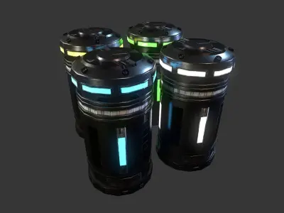 Sci-Fi Power Cell Low-poly 3D model