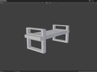 Modern Park Bench 2K PBR Low poly Low-poly 3D model