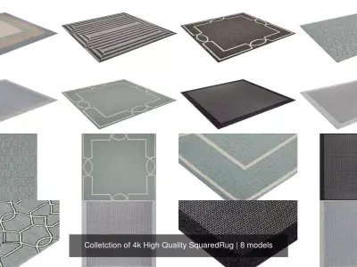 Colletction of 4k High Quality SquaredRug 3D Model Pack