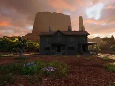 Vilage in forest-old house 3D model