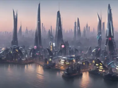 36 Futuristic Cities 3D model