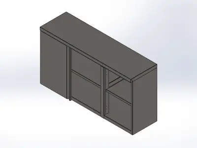 stainless steel wall cabinet with auto close hinged door  3D model