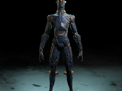 Robot RBT Low-poly 3D model