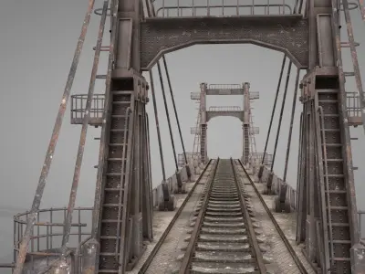 Railway Suspension Bridge 3D model