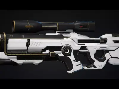 Rifle Sci Fi Low-poly 3D model