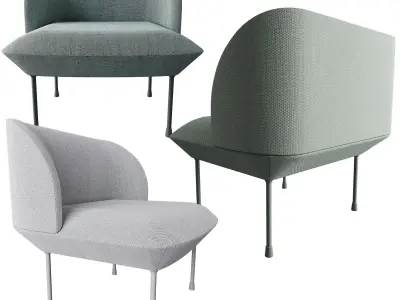 Oslo lounge chair and Pouf 3D model