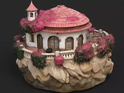 Cliffside Cottag High Detail 3D model