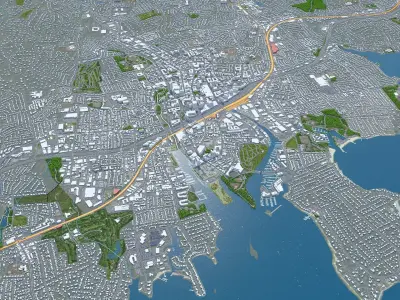 Stamford Connecticut USA Low-poly 3D model