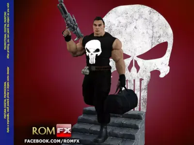 The Punisher - Action Figure - Diorama Printable 3D print model