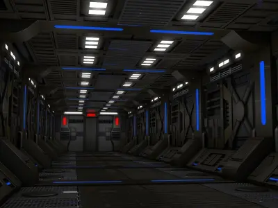 Sci Fi Corridor  3D model 34
