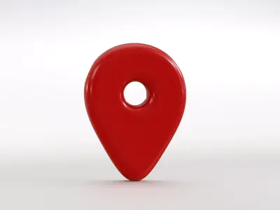 Location sign Low-poly 3D model