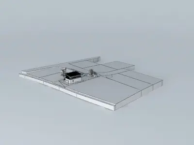 Detached house 120m2 monnomur and wood frame Free 3D model