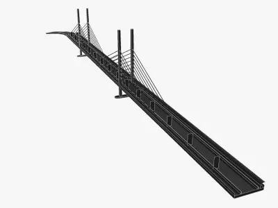Elleanor Shonnel Bridge Low-poly 3D model