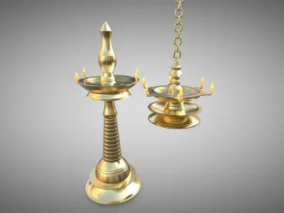 Lamp temple Low-poly 3D model