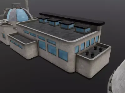 Industrial Factory 3D Model Low-poly 3D model