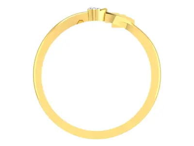 Light Weight Yellow Gold Diamond Ring  -ZA RN 7829 3D print model