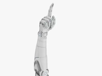 Cyborg hand points finger 3D model