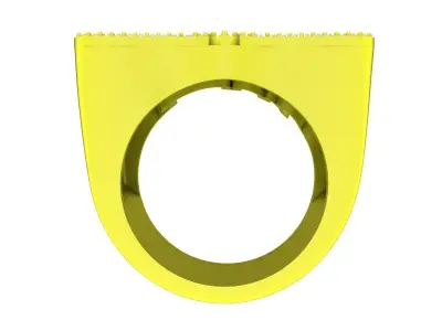 A7843 Hip Hop Letter Ring 3D Model 3D print model